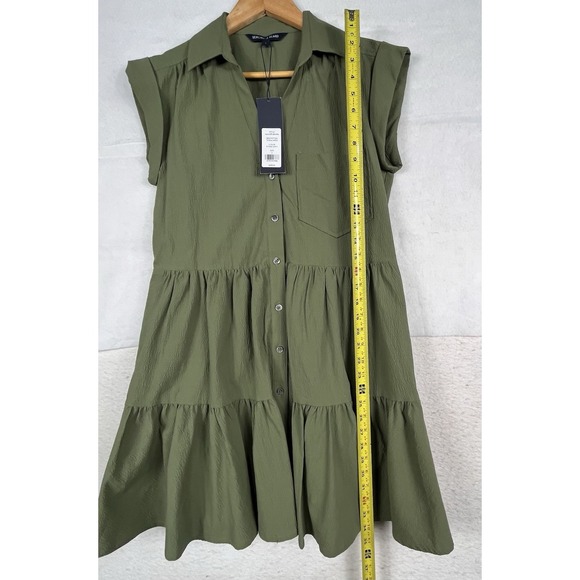 NWT Veronica Beard Trisha Tiered Shirt Green Dress with liner Button Down Size S - Picture 9 of 14